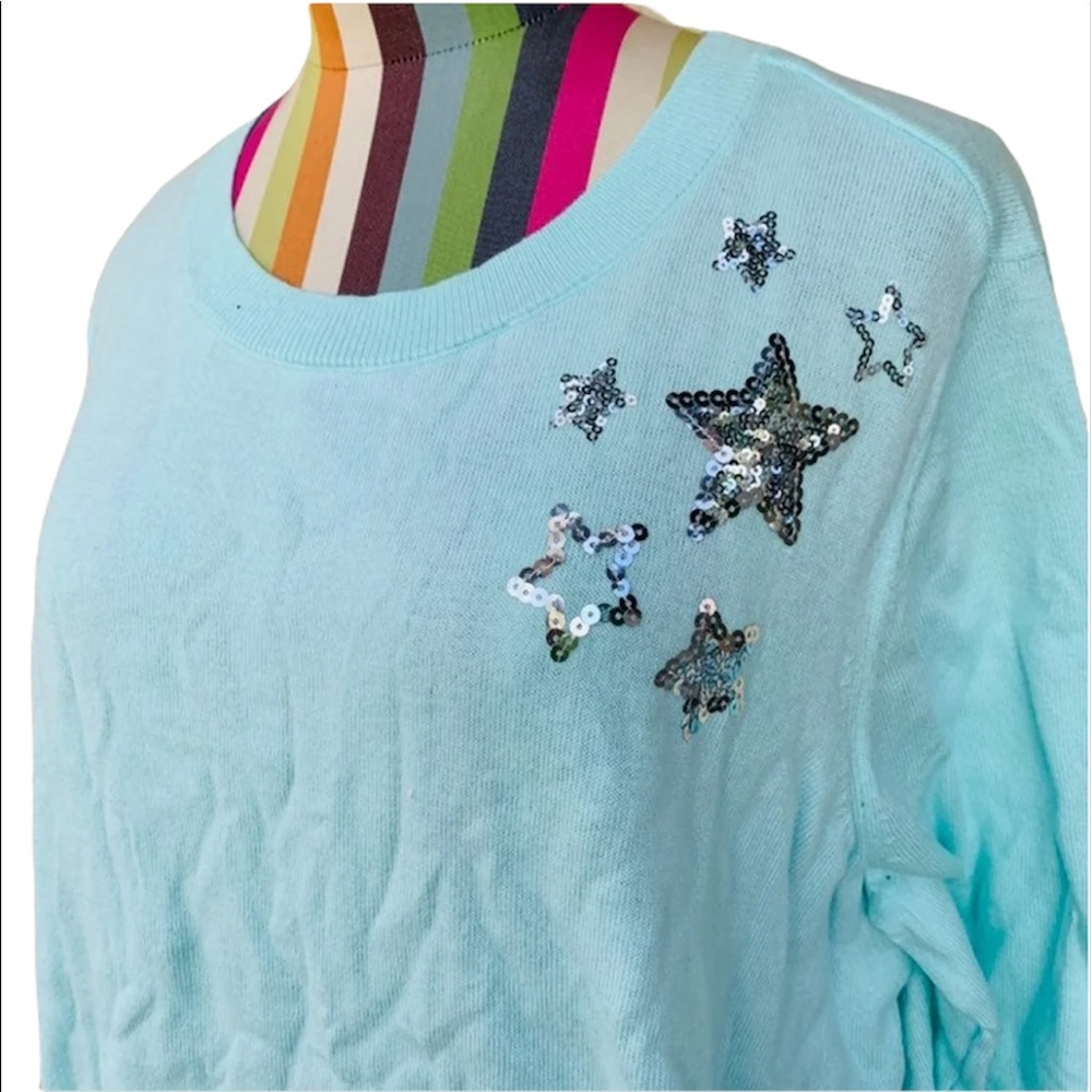 Lane Bryant Sequin Star Graphic Sweater 0391 - Picture 3 of 7